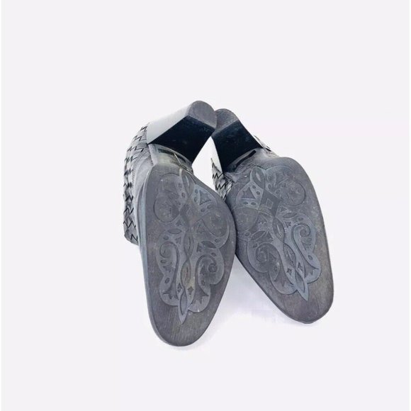 Sesto Meucci WESTERN  Mules Black Woven Calf Italian Leather women EUR 36 - Picture 7 of 10